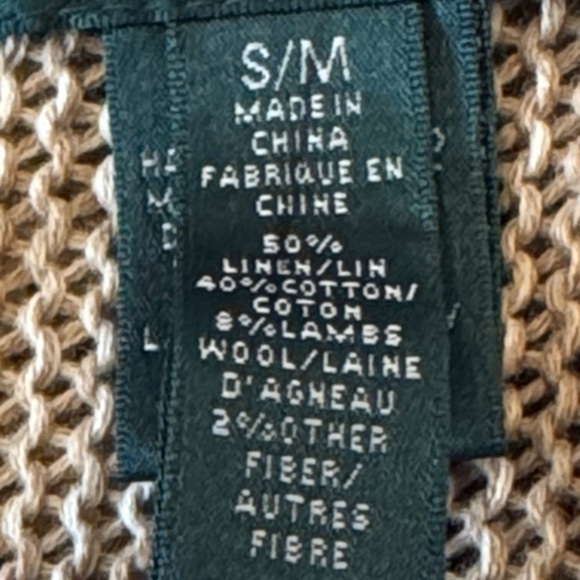 Ralph Lauren Ortega Southwestern Camel Muti Linen Blend Fringe Cardigan Size S/M - Picture 8 of 16